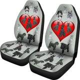 I Love Schnauzers Car Seat Covers (Silver Martin, With Heart)  - FREE SHIPPING I Love Schnauzers Car Seat Covers (Silver Martin, With Heart)  - FREE SHIPPING