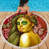 Calavera Fresh Look Design #2 Beach Blanket (Yellow Smiley Face Rose) - FREE SHIPPING Calavera Fresh Look Design #2 Beach Blanket (Yellow Smiley Face Rose) - FREE SHIPPING
