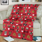 I Love Dogs Throw Blanket - FREE SHIPPING I Love Dogs Throw Blanket - FREE SHIPPING