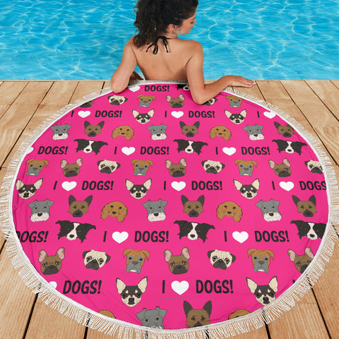 I Love Dogs Beach Blanket (FPD Pink) - FREE SHIPPING I Love Dogs Beach Blanket (FPD Pink) - FREE SHIPPING