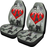 I Love Schnauzers Car Seat Covers (Heather Gray, With Heart)  - FREE SHIPPING I Love Schnauzers Car Seat Covers (Heather Gray, With Heart)  - FREE SHIPPING