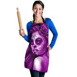 Calavera Fresh Look Design #2 Women's Apron (Purple Night Owl Rose) - FREE SHIPPING Calavera Fresh Look Design #2 Women's Apron (Purple Night Owl Rose) - FREE SHIPPING