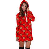 Ugly Christmas Sweater Hoodie Dress - Snowflakes Design #5 (Red) - For Small To Plus Size Divas - FREE SHIPPING Ugly Christmas Sweater Hoodie Dress - Snowflakes Design #5 (Red) - For Small To Plus Size Divas - FREE SHIPPING