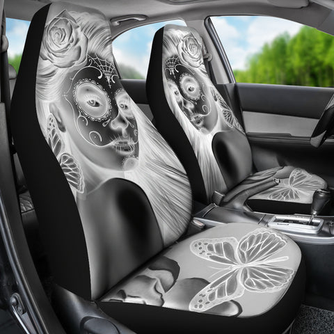 Calavera Fresh Look Design #2 Car Seat Covers (Ghost)  - FREE SHIPPING Calavera Fresh Look Design #2 Car Seat Covers (Ghost)  - FREE SHIPPING