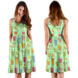 Cocktail Drinks Party Midi Dress (Green) - FREE SHIPPING Cocktail Drinks Party Midi Dress (Green) - FREE SHIPPING