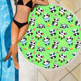 Cute Pandas Design #1 Beach Blanket (Green) - FREE SHIPPING Cute Pandas Design #1 Beach Blanket (Green) - FREE SHIPPING