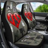 I Love Schnauzers Car Seat Covers (Sharkskin, With Heart)  - FREE SHIPPING I Love Schnauzers Car Seat Covers (Sharkskin, With Heart)  - FREE SHIPPING