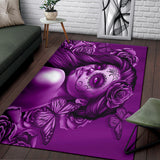 Calavera Fresh Look Design #2 Floor Covering (Horizontal, Purple Night Owl Rose) - FREE SHIPPING