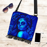 Calavera Fresh Look Design #2 Cross-Body Boho Handbag (Blue Elusive Rose) - FREE SHIPPING Calavera Fresh Look Design #2 Cross-Body Boho Handbag (Blue Elusive Rose) - FREE SHIPPING