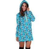 Ugly Christmas Sweater Hoodie Dress - Penguins Design #1 (Blue) - For Small To Plus Size Divas - FREE SHIPPING Ugly Christmas Sweater Hoodie Dress - Penguins Design #1 (Blue) - For Small To Plus Size Divas - FREE SHIPPING