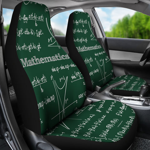 Mathematica Car Seat Covers Design #1 Green Chalkboard - FREE SHIPPING