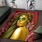 Calavera Fresh Look Design #2 Floor Covering (Vertical, Yellow Smiley Face Rose) - FREE SHIPPING