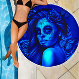 Calavera Fresh Look Design #2 Beach Blanket (Blue Elusive Rose) - FREE SHIPPING Calavera Fresh Look Design #2 Beach Blanket (Blue Elusive Rose) - FREE SHIPPING