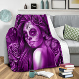 Calavera Fresh Look Design #2 Throw Blanket (Purple Night Owl Rose) - FREE SHIPPING Calavera Fresh Look Design #2 Throw Blanket (Purple Night Owl Rose) - FREE SHIPPING