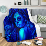 Calavera Fresh Look Design #2 Throw Blanket (Blue Elusive Rose) - FREE SHIPPING Calavera Fresh Look Design #2 Throw Blanket (Blue Elusive Rose) - FREE SHIPPING