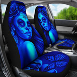 Calavera Fresh Look Design #2 Car Seat Covers (Blue Elusive Rose)  - FREE SHIPPING Calavera Fresh Look Design #2 Car Seat Covers (Blue Elusive Rose)  - FREE SHIPPING