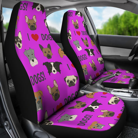 I Love Dogs Car Seat Covers (FPD Lilac) - FREE SHIPPING I Love Dogs Car Seat Covers (FPD Lilac) - FREE SHIPPING