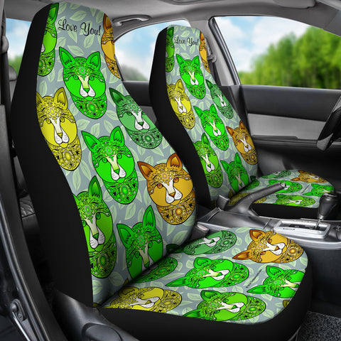 Fancy Pants Cat Car Seat Covers (Green)  - FREE SHIPPING Fancy Pants Cat Car Seat Covers (Green)  - FREE SHIPPING