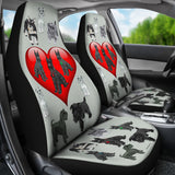 I Love Schnauzers Car Seat Covers (Silver Martin, With Heart)  - FREE SHIPPING I Love Schnauzers Car Seat Covers (Silver Martin, With Heart)  - FREE SHIPPING