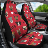 I Love Dogs Car Seat Covers (Red)  - FREE SHIPPING I Love Dogs Car Seat Covers (Red)  - FREE SHIPPING