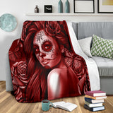 Calavera Fresh Look Design #2 Throw Blanket (Red Freedom Rose) - FREE SHIPPING Calavera Fresh Look Design #2 Throw Blanket (Red Freedom Rose) - FREE SHIPPING