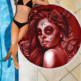 Calavera Fresh Look Design #2 Beach Blanket (Red Freedom Rose) - FREE SHIPPING Calavera Fresh Look Design #2 Beach Blanket (Red Freedom Rose) - FREE SHIPPING