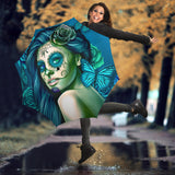 Calavera Fresh Look Design #2 Umbrella (Turquoise Tiffany Rose) - FREE SHIPPING Calavera Fresh Look Design #2 Umbrella (Turquoise Tiffany Rose) - FREE SHIPPING