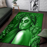 Calavera Fresh Look Design #2 Floor Covering (Vertical, Green Lime Rose) - FREE SHIPPING