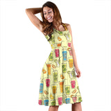 Cocktail Drinks Party Midi Dress (Yellow) - FREE SHIPPING Cocktail Drinks Party Midi Dress (Yellow) - FREE SHIPPING