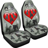 I Love Schnauzers Car Seat Covers (Heather Gray, With Heart)  - FREE SHIPPING I Love Schnauzers Car Seat Covers (Heather Gray, With Heart)  - FREE SHIPPING
