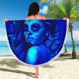 Calavera Fresh Look Design #2 Beach Blanket (Blue Elusive Rose) - FREE SHIPPING Calavera Fresh Look Design #2 Beach Blanket (Blue Elusive Rose) - FREE SHIPPING