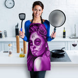 Calavera Fresh Look Design #2 Women's Apron (Purple Night Owl Rose) - FREE SHIPPING Calavera Fresh Look Design #2 Women's Apron (Purple Night Owl Rose) - FREE SHIPPING