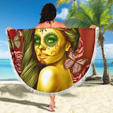 Calavera Fresh Look Design #2 Beach Blanket (Yellow Smiley Face Rose) - FREE SHIPPING Calavera Fresh Look Design #2 Beach Blanket (Yellow Smiley Face Rose) - FREE SHIPPING