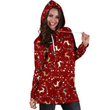 Ugly Christmas Sweater Hoodie Dress - Flying Reindeer Design #1 (Red) - For Small To Plus Size Divas - FREE SHIPPING Ugly Christmas Sweater Hoodie Dress - Flying Reindeer Design #1 (Red) - For Small To Plus Size Divas - FREE SHIPPING