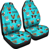 I Love Dogs Car Seat Covers (FPD Cyan) - FREE SHIPPING I Love Dogs Car Seat Covers (FPD Cyan) - FREE SHIPPING