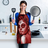 Calavera Fresh Look Design #2 Women's Apron (Red Freedom Rose) - FREE SHIPPING Calavera Fresh Look Design #2 Women's Apron (Red Freedom Rose) - FREE SHIPPING