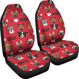 I Love Dogs Car Seat Covers (Red)  - FREE SHIPPING I Love Dogs Car Seat Covers (Red)  - FREE SHIPPING