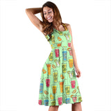 Cocktail Drinks Party Midi Dress (Green) - FREE SHIPPING Cocktail Drinks Party Midi Dress (Green) - FREE SHIPPING