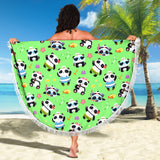 Cute Pandas Design #1 Beach Blanket (Green) - FREE SHIPPING Cute Pandas Design #1 Beach Blanket (Green) - FREE SHIPPING