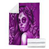 Calavera Fresh Look Design #2 Throw Blanket (Purple Night Owl Rose) - FREE SHIPPING Calavera Fresh Look Design #2 Throw Blanket (Purple Night Owl Rose) - FREE SHIPPING