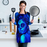 Calavera Fresh Look Design #2 Women's Apron (Blue Elusive Rose) - FREE SHIPPING Calavera Fresh Look Design #2 Women's Apron (Blue Elusive Rose) - FREE SHIPPING