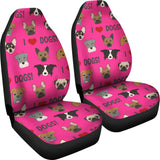 I Love Dogs Car Seat Covers (FPD Pink) - FREE SHIPPING I Love Dogs Car Seat Covers (FPD Pink) - FREE SHIPPING