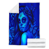 Calavera Fresh Look Design #2 Throw Blanket (Blue Elusive Rose) - FREE SHIPPING Calavera Fresh Look Design #2 Throw Blanket (Blue Elusive Rose) - FREE SHIPPING