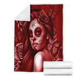 Calavera Fresh Look Design #2 Throw Blanket (Red Freedom Rose) - FREE SHIPPING Calavera Fresh Look Design #2 Throw Blanket (Red Freedom Rose) - FREE SHIPPING