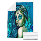 Calavera Fresh Look Design #2 Throw Blanket (Turquoise Tiffany Rose) - FREE SHIPPING Calavera Fresh Look Design #2 Throw Blanket (Turquoise Tiffany Rose) - FREE SHIPPING