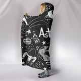 Astronomy Chalkboard Hooded Blanket Black - FREE SHIPPING