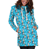 Ugly Christmas Sweater Hoodie Dress - Penguins Design #1 (Blue) - For Small To Plus Size Divas - FREE SHIPPING Ugly Christmas Sweater Hoodie Dress - Penguins Design #1 (Blue) - For Small To Plus Size Divas - FREE SHIPPING