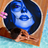 Calavera Fresh Look Design #3 Beach Blanket (Blue Lapis Lazuli) - FREE SHIPPING Calavera Fresh Look Design #3 Beach Blanket (Blue Lapis Lazuli) - FREE SHIPPING