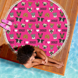 I Love Dogs Beach Blanket (FPD Pink) - FREE SHIPPING I Love Dogs Beach Blanket (FPD Pink) - FREE SHIPPING