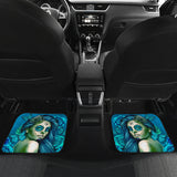 Calavera Fresh Look Design #2 Car Floor Mats (Turquoise Tiffany Rose, Front & Back) - FREE SHIPPING Calavera Fresh Look Design #2 Car Floor Mats (Turquoise Tiffany Rose, Front & Back) - FREE SHIPPING